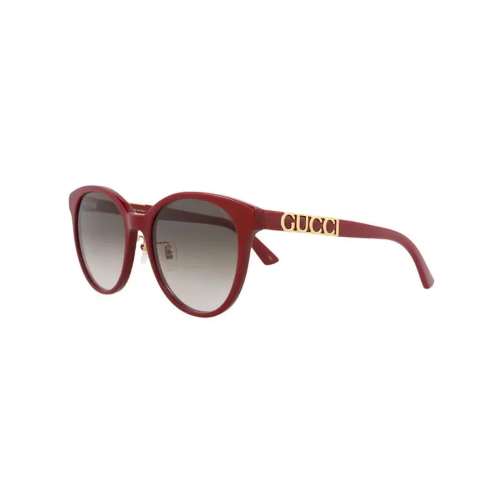 Gucci Round-Frame Acetate Sunglasses Red Womens